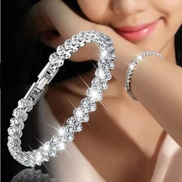 New Fashion Roman Style Woman Bracelet Wristband Crystal Bracelet Gift - closestconvenience