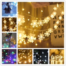 Load image into Gallery viewer, Snowflakes String Light LED Christmas Decor for Home Hanging Garland Christmas Tree Decor Ornament  Navidad Xmas Gift New Year