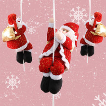 Load image into Gallery viewer, 22-66cm Christmas Decoration Santa Claus Climbing On Rope for Xmas Tree Indoor Outdoor Wall Window Hanging Xmas Ornament Decor