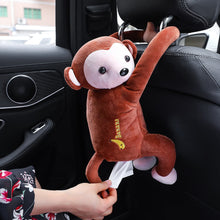 Load image into Gallery viewer, Cartoon Plush Tissue Box Creative Pippi Monkey Paper Napkin Car Tissue Box Hanging Animal Tissue Napkin Paper Box Holder - closestconvenience