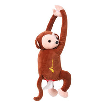 Load image into Gallery viewer, Cartoon Plush Tissue Box Creative Pippi Monkey Paper Napkin Car Tissue Box Hanging Animal Tissue Napkin Paper Box Holder - closestconvenience