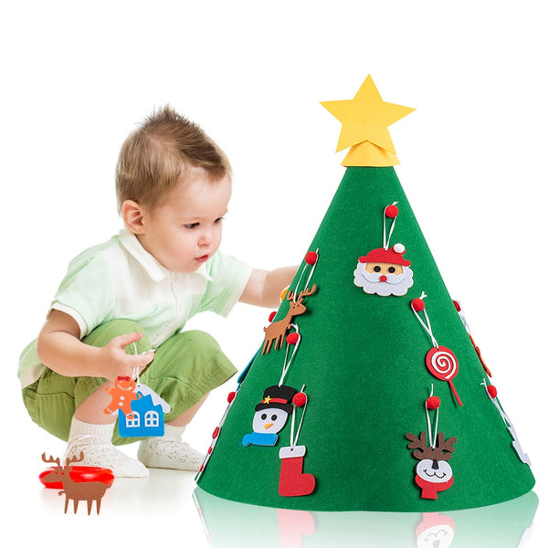 Felt Christmas Tree DIY New Year Gifts Artificial Xmas Tree Wall Hanging Ornaments Christmas Decoration For Home Baby Room DéCor