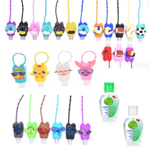 Travel Portable Safe Gel Cartoon Dragon/Ball/food shape Silicone Mini Hand Sanitizer Disposable No Clean Detachable Cover