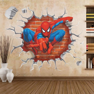 famous cartoon movie spider man wall stickers for kids rooms - closestconvenience