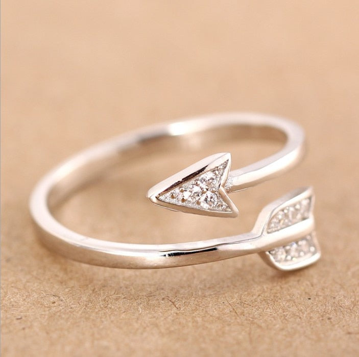 Silver Rings - New Fashion Silver Plated crystal Arrow rings for women - closestconvenience