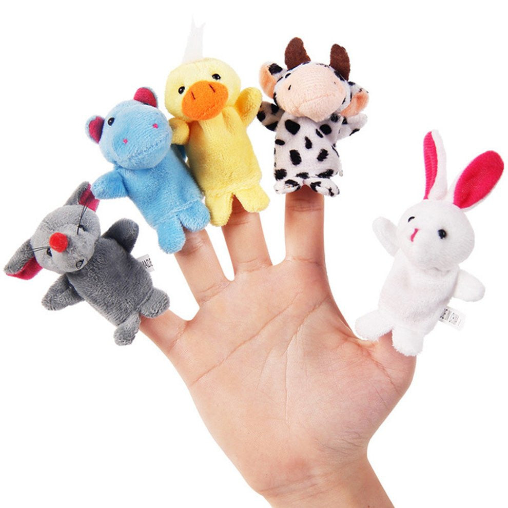 Baby Plush Animal Finger Puppets Double Layer Toy Hand Puppet Kids Toy - closestconvenience