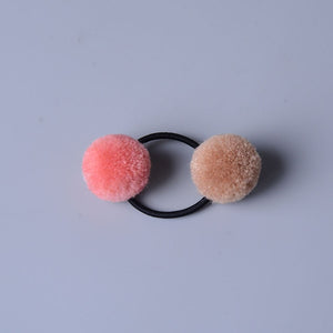 Hair Accessories - Cute Little Girls' Pompom Hair Ties Double Pom - closestconvenience