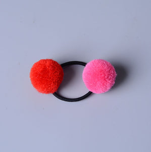 Hair Accessories - Cute Little Girls' Pompom Hair Ties Double Pom - closestconvenience