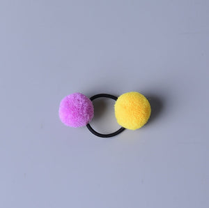 Hair Accessories - Cute Little Girls' Pompom Hair Ties Double Pom - closestconvenience