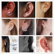 Load image into Gallery viewer, Double Sided Crystal Flower drop Earrings For Women fashion Jewelry - closestconvenience