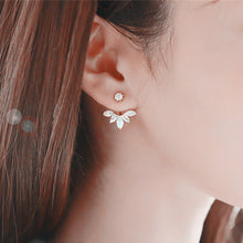 Load image into Gallery viewer, Double Sided Crystal Flower drop Earrings For Women fashion Jewelry - closestconvenience