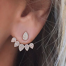 Load image into Gallery viewer, Double Sided Crystal Flower drop Earrings For Women fashion Jewelry - closestconvenience