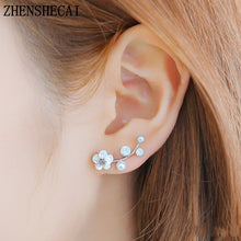 Load image into Gallery viewer, Double Sided Crystal Flower drop Earrings For Women fashion Jewelry - closestconvenience