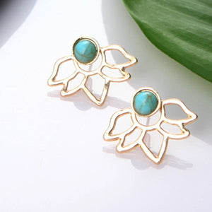 Double Sided Crystal Flower drop Earrings For Women fashion Jewelry - closestconvenience