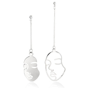 Stylish Hollow Out Face Dangle Earrings Girls Statement Drop Earrings - closestconvenience