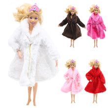 Load image into Gallery viewer, Fashion Fur Winter Warm Coat Flannel Outfit Doll Accessories For Barbie Doll BW - closestconvenience