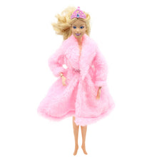 Load image into Gallery viewer, Fashion Fur Winter Warm Coat Flannel Outfit Doll Accessories For Barbie Doll BW - closestconvenience