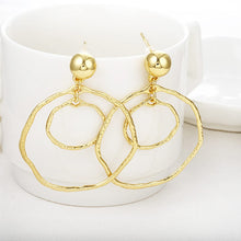 Load image into Gallery viewer, Simple Fashion Gold Color Silver Plated Big Round Earrings for Women - closestconvenience