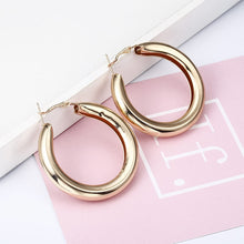 Load image into Gallery viewer, Simple Fashion Gold Color Silver Plated Big Round Earrings for Women - closestconvenience