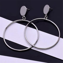 Load image into Gallery viewer, Simple Fashion Gold Color Silver Plated Big Round Earrings for Women - closestconvenience