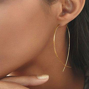 Simple Fashion Gold Color Silver Plated Big Round Earrings for Women - closestconvenience