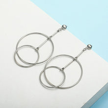 Load image into Gallery viewer, Simple Fashion Gold Color Silver Plated Big Round Earrings for Women - closestconvenience