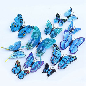 Double Layer Magnetic Butterfly Wall Sticker for Kids Bedroom Fridge - closestconvenience