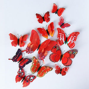 Double Layer Magnetic Butterfly Wall Sticker for Kids Bedroom Fridge - closestconvenience