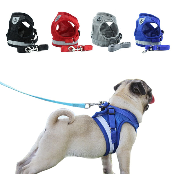 Cat Dog Harness Pet Adjustable Reflective Vest Walking Lead Leash - closestconvenience