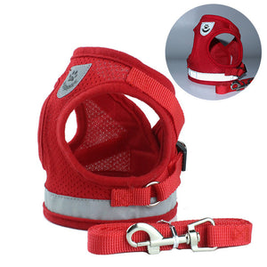 Cat Dog Harness Pet Adjustable Reflective Vest Walking Lead Leash - closestconvenience