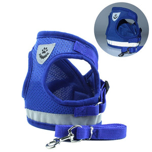 Cat Dog Harness Pet Adjustable Reflective Vest Walking Lead Leash - closestconvenience