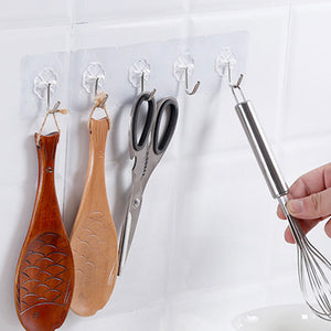 Kitchen Wall Hooks  - Transparent Removable Reusable Wall Hooks - closestconvenience