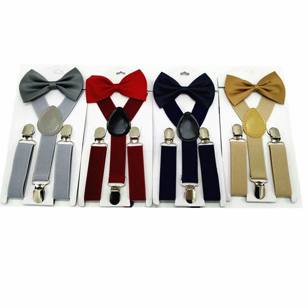 Solid Color Children Adjustable Elastic Bow tie Set - Bow Tie for kids - closestconvenience