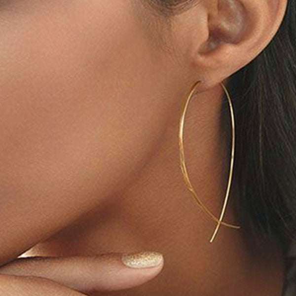 Fish Shaped Simplicity Copper Wire Earring for Women gold Color - closestconvenience